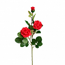 Роза 3 бутона 75 см,силикон,красный