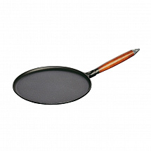 Сковорода для блинов черная, с деревянной ручкой, 28 см  Staub