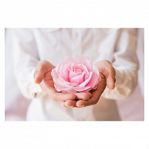 Бутон розы, 8 см., силикон (розовый)